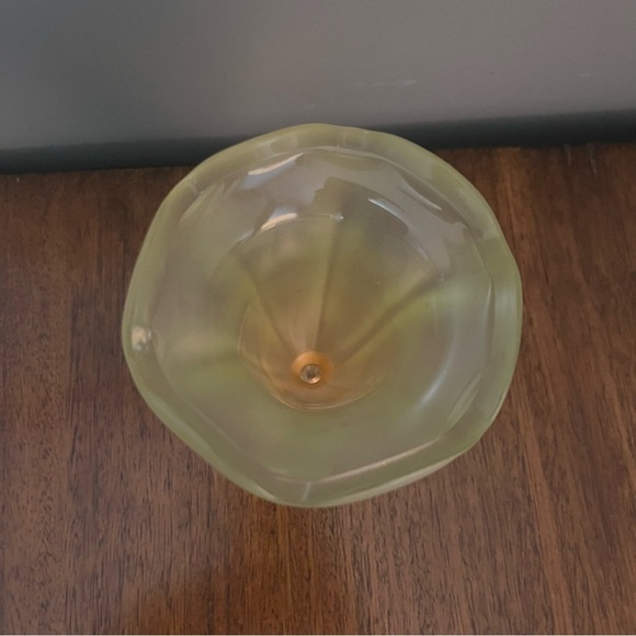 Vintage LIBBEY Frosted
Sundae Glass with Scalloped Rim Yellow & Orange Base - Picture 10 of 14